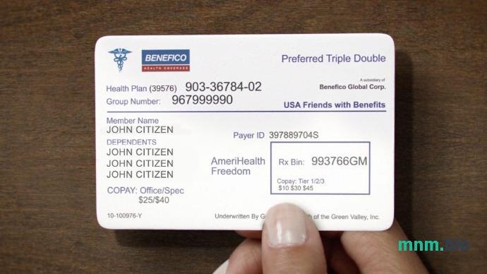 USA Benefico health coverage karta ubezpieczenia zdrowotnego edytowalny szablon